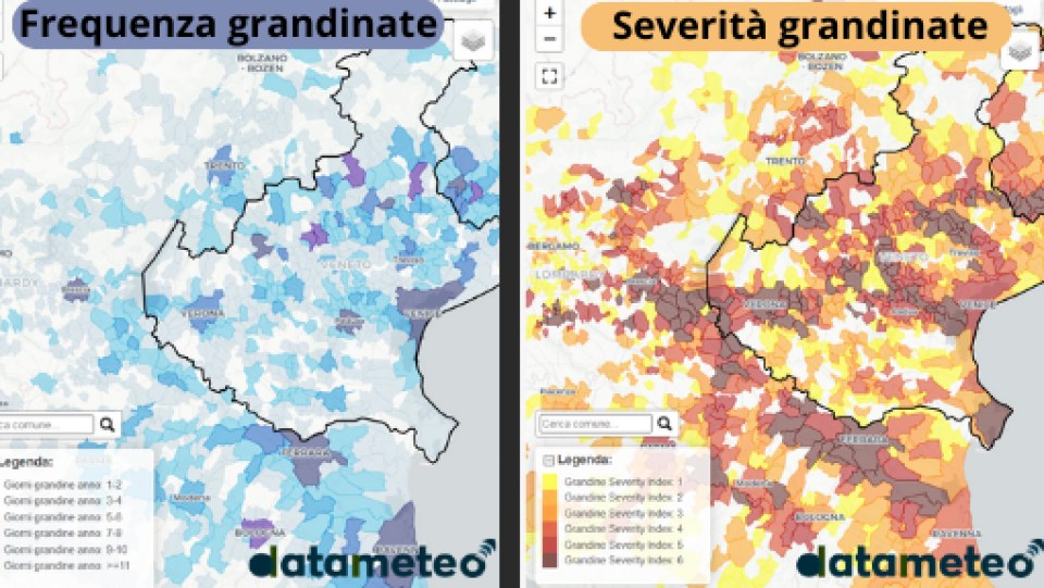 Soluzioni e risultati sulla rilevazione delle grandinate, nel 2024 meno grandinate del 2023